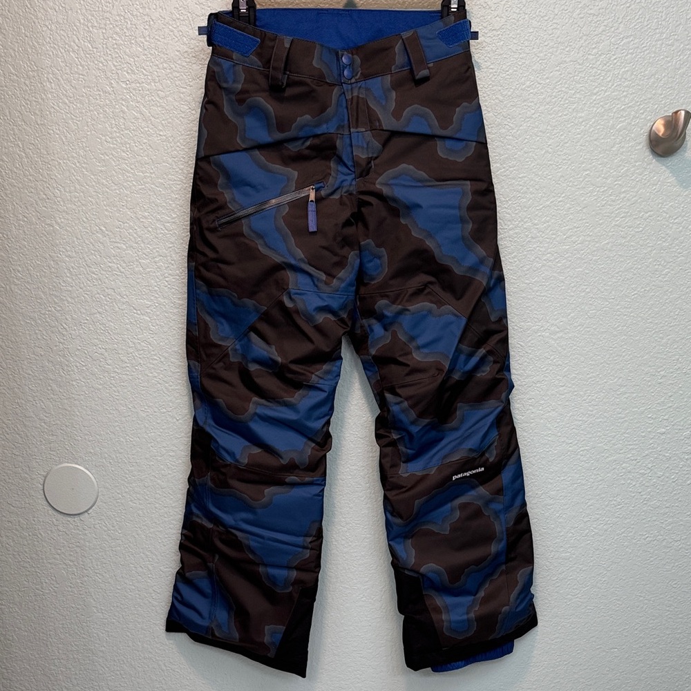 Patagonia Kids Blue and Black Patterned Snowshot snow Pants